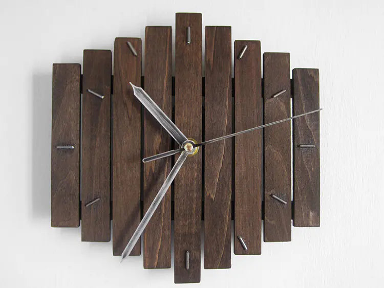 Rustic European Style Wooden Wall Clock